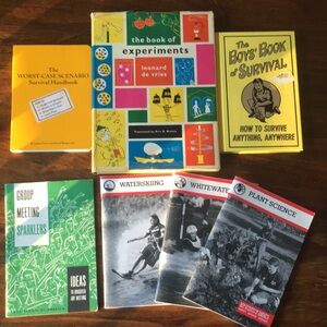 7 Boys Survival Scouting Science Yellow Gold Book Collection Vintage + Newer